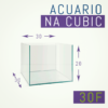 Acuario de cristal óptico 20 x 20 x 16