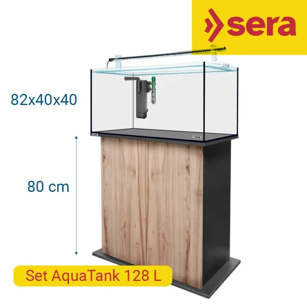 Sera AquaTank Set 128 Litros con mesa Cherry de 80 cm.