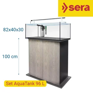 Sera AquaTank Set 96 Litros con mesa Silver Oak de 100 cm.