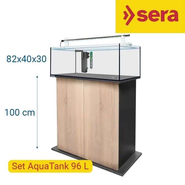 Sera AquaTank Set 96 Litros con mesa Sonoma Oak de 100 cm.