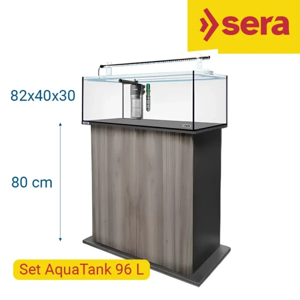 Sera AquaTank Set 96 Litros con mesa Gray Oak de 80 cm.