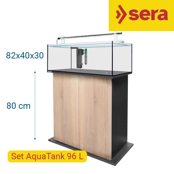 Sera AquaTank Set 96 Litros con mesa Sonoma Oak de 80 cm.