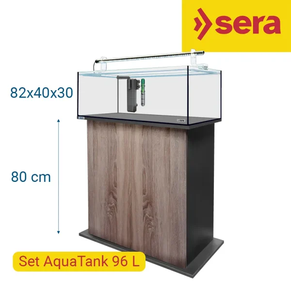 Sera AquaTank Set 96 Litros con mesa Walnut de 80 cm.