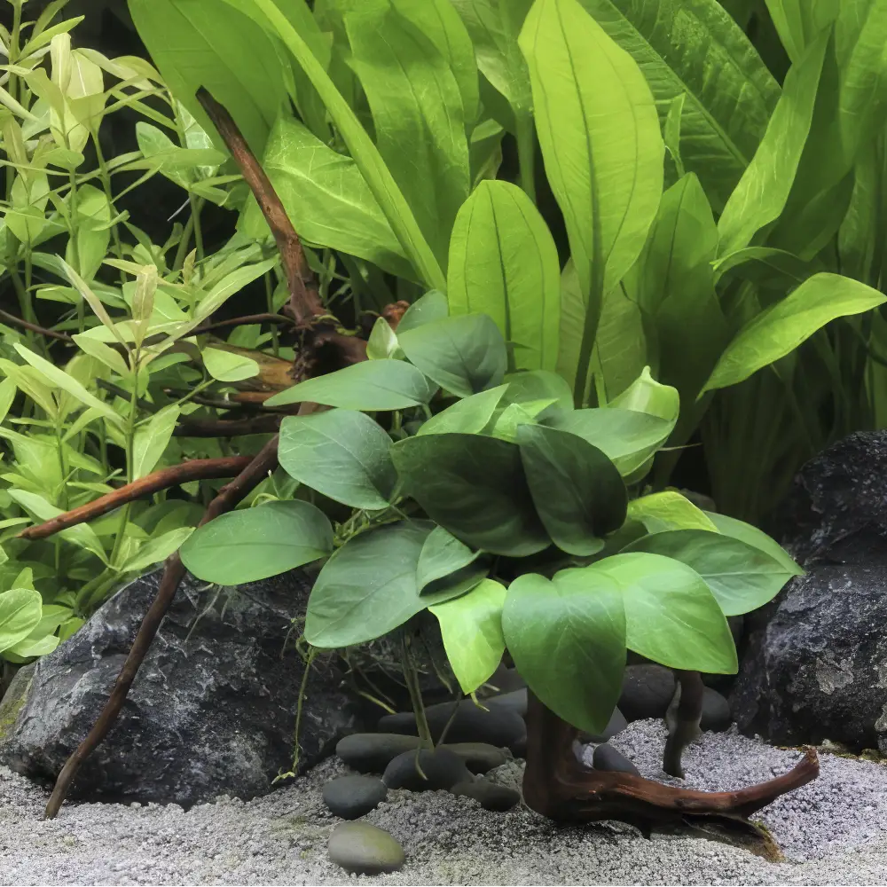 Anubias barteri var. nana on Spiderwood