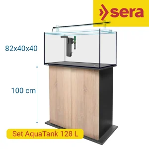 Sera AquaTank 128 L 82x40x40 Set con mesa Sonoma Oak 100 cm