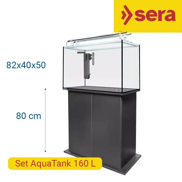 Sera AquaTank 160 L 82x40x50 Set con mesa Black 80 cm