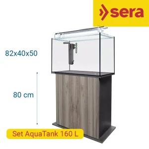 Sera AquaTank 160 L 82x40x50 Set con mesa Grey Oak 80 cm