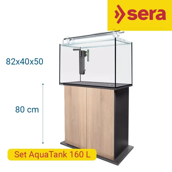 Sera AquaTank 160 L 82x40x50 Set con mesa Sonoma Oak 80 cm