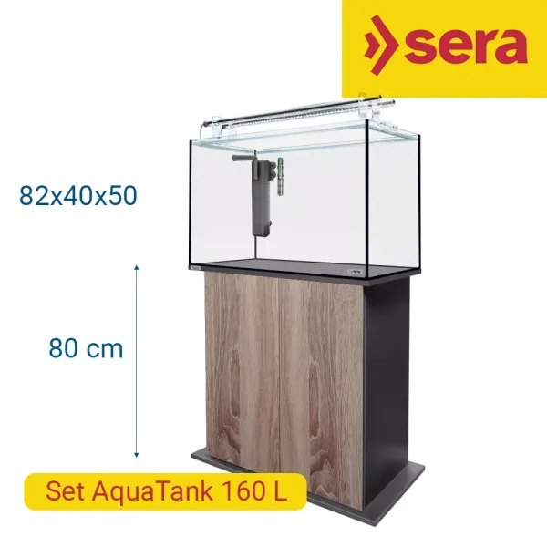 Sera AquaTank 160 L 82x40x50 Set con mesa Walnut 80 cm